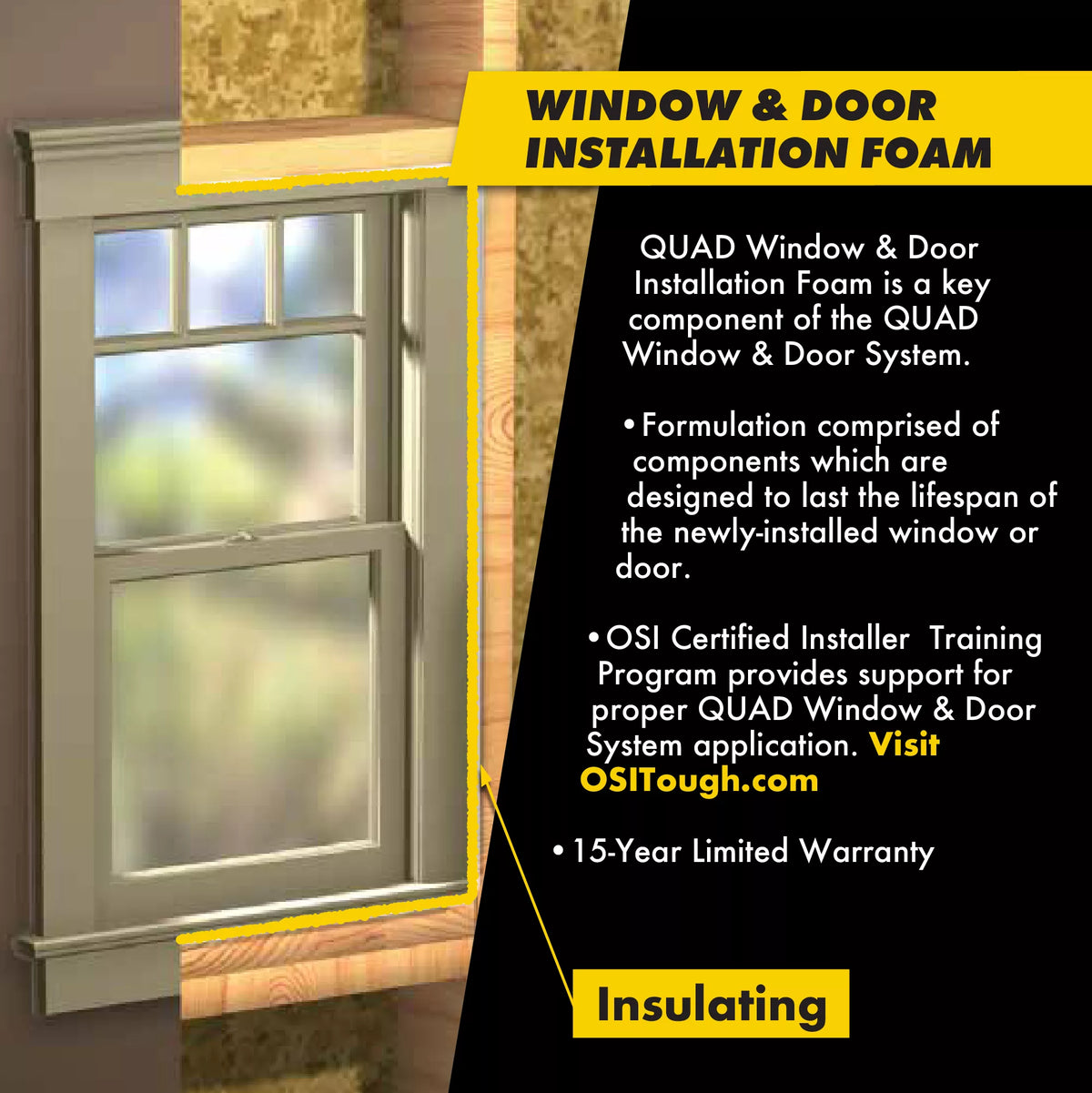 OSI QUAD Foam Window & Door Insulating Foam