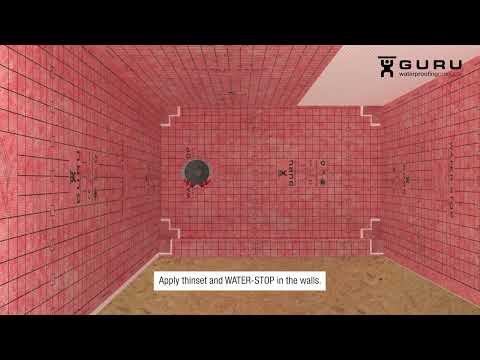 Guru Water-Stop 36"x60" Off-Center Heavy Duty Presloped Shower Pan