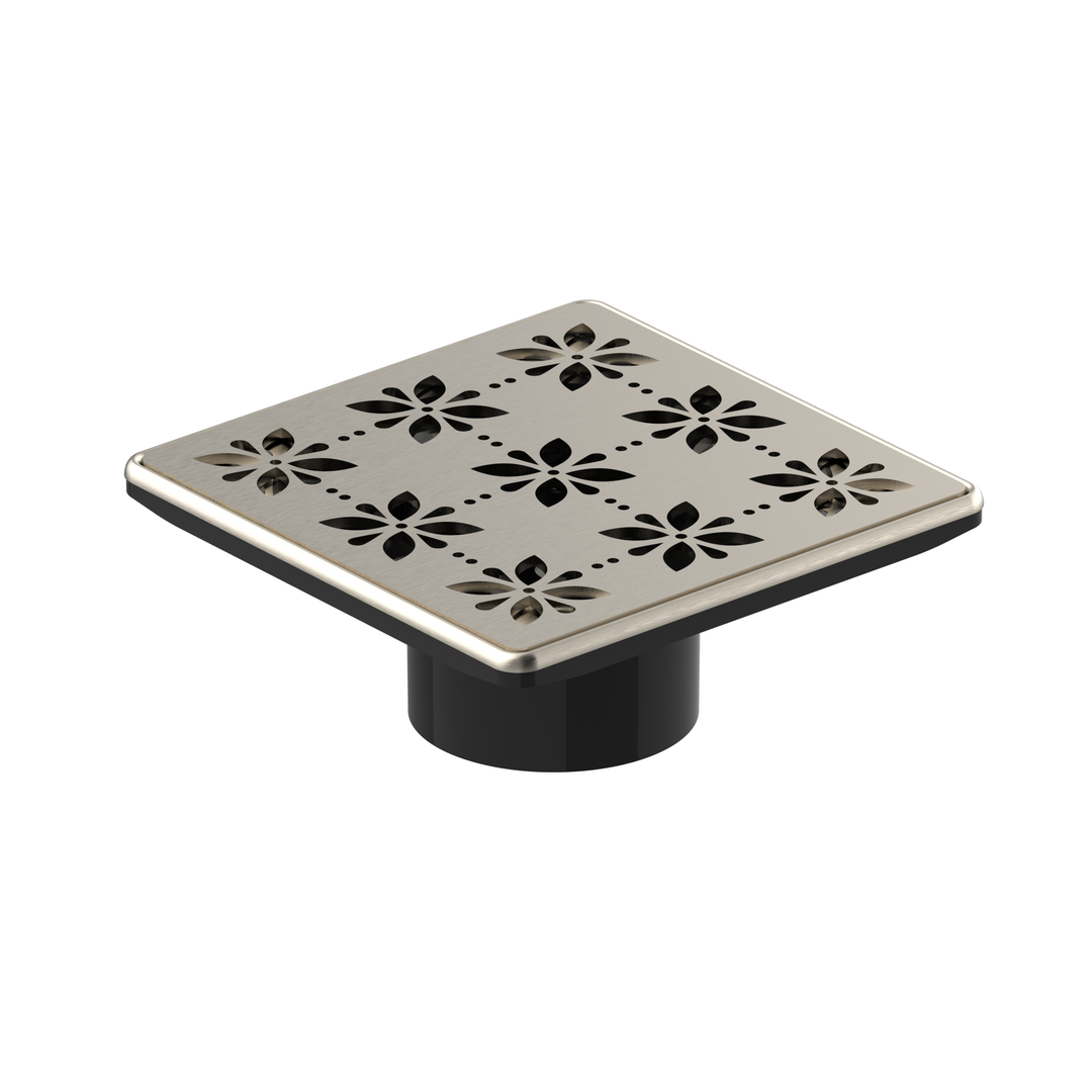 Guru Evo Lite 4-1/2" Floral Drain & Strainer in Nickel finish