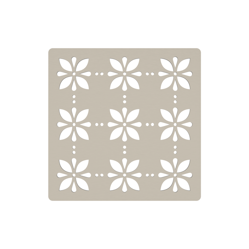 GURU Evo Lite 4-1/4" Floral Design Shower Drain & Hair Strainer