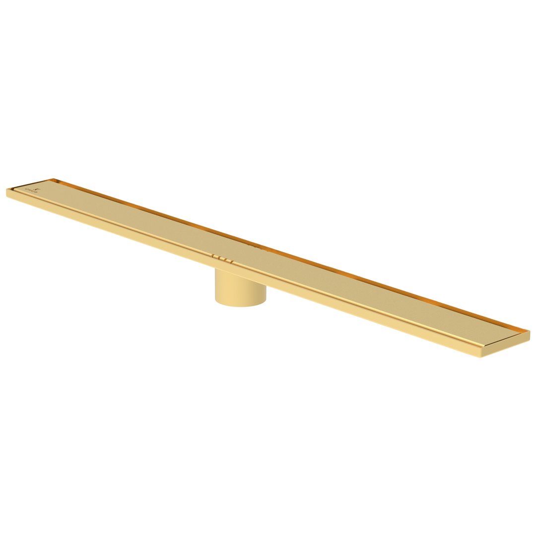 Guru Evolux Linear Plus Drain & Strainer in Gold Finish - Elegant and Durable Drainage Solution