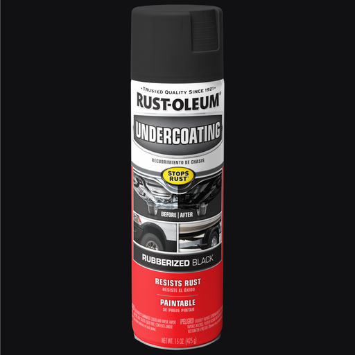 Rust-Oleum Automotive Rubberized Undercoating can sprayed on car underbody
