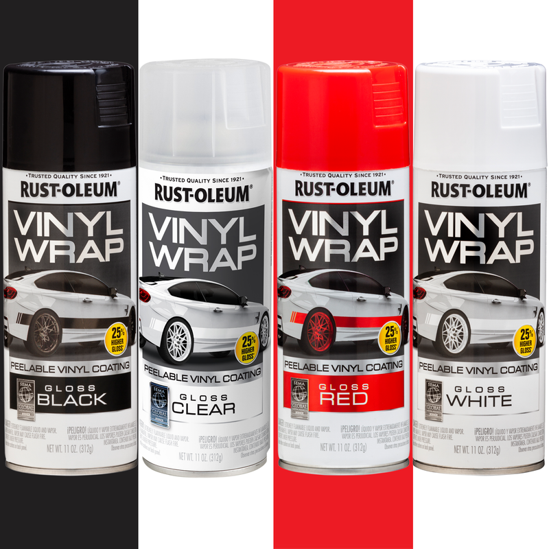 Image of Rust-Oleum Automotive Vinyl Wrap in its packaging, featuring a sleek and durable vinyl film designed for automotive customization and protection.