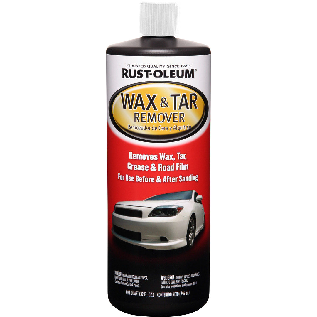 Image of Rust-Oleum Automotive Wax & Tar Remover - a powerful cleaning solution in a spray bottle designed to remove wax, tar, and other stubborn residues from automotive surfaces.