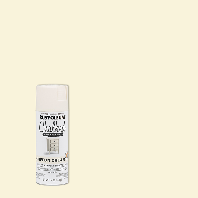 Rust-Oleum Chalked Ultra Matte Paint in a can, showcasing its smooth and velvety finish, ideal for creating a vintage, timeless look on furniture and home decor items.