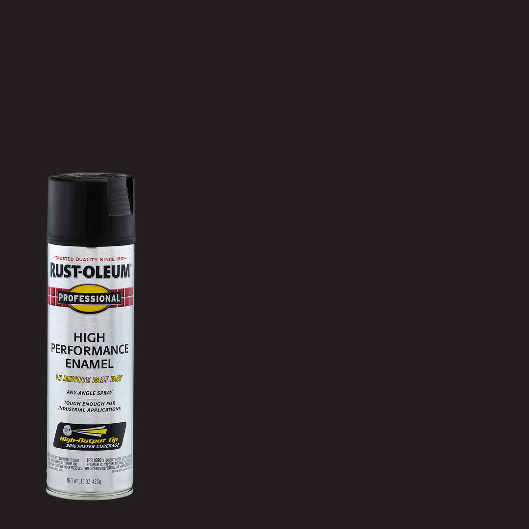 Image of Rust-Oleum High Performance Enamel Spray can, known for its durable and long-lasting finish, ideal for protecting surfaces from rust and corrosion.