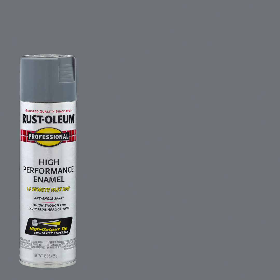 Image of Rust-Oleum High Performance Enamel Spray can, known for its durable and long-lasting finish, ideal for protecting surfaces from rust and corrosion.