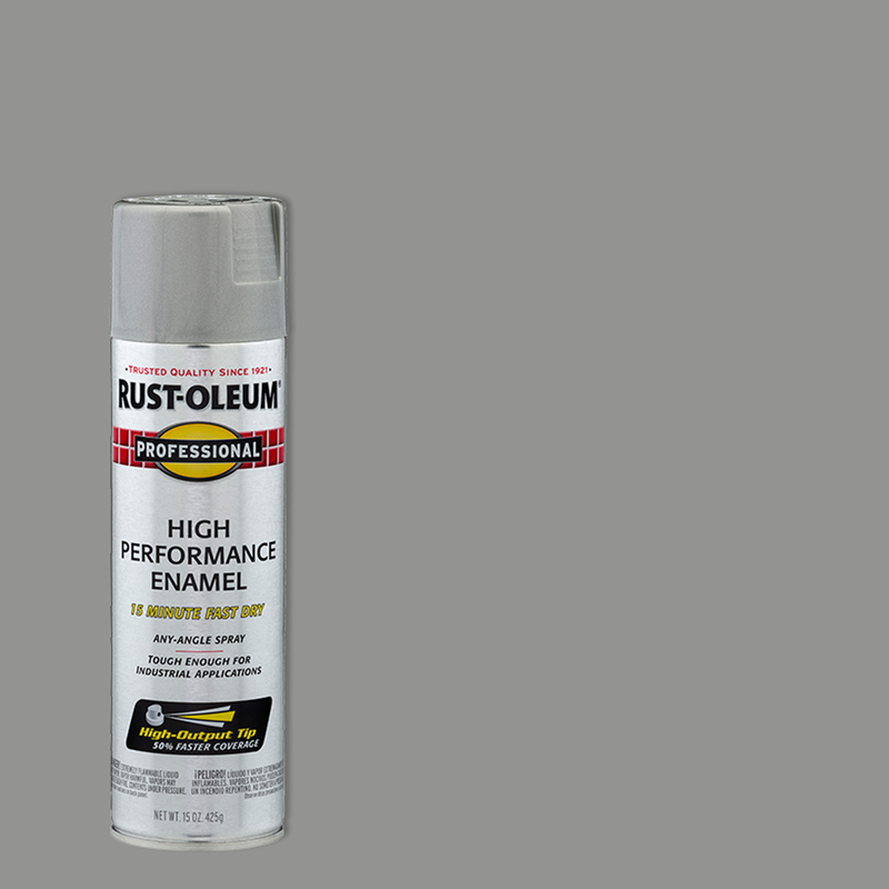 Image of Rust-Oleum High Performance Enamel Spray can, known for its durable and long-lasting finish, ideal for protecting surfaces from rust and corrosion.
