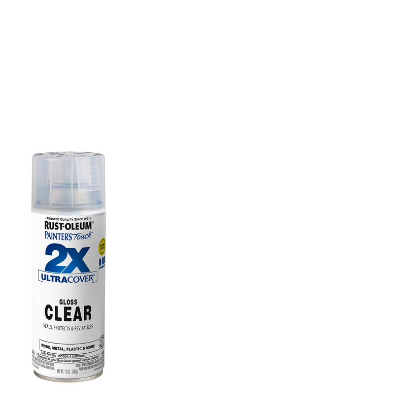 Rust-Oleum Painter's Touch 2X Ultra Cover Clear Spray - 12 oz can with color swatch