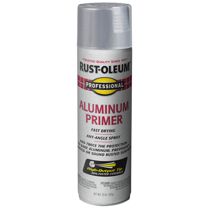 Rust-Oleum Professional Aluminum Primer - A high-performance primer designed for use on aluminum surfaces, providing excellent adhesion and durability.