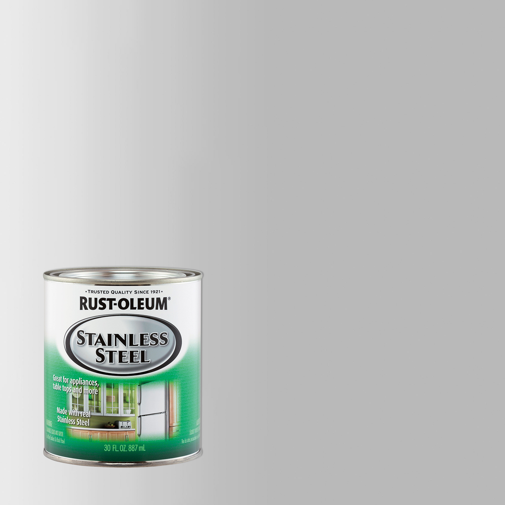 Rust-Oleum Specialty Stainless Steel spray paint in a 30 oz. can, designed for creating a stainless steel finish on various surfaces.