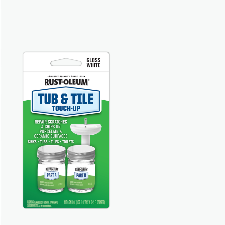 Rust-Oleum Specialty Tub & Tile Touch Up, a convenient solution for repairing chips, scratches, and small dents on porcelain and ceramic surfaces.