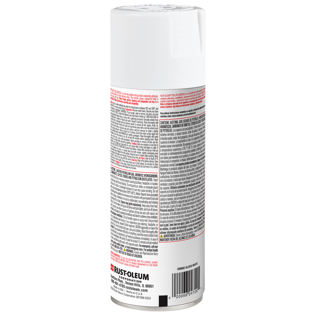 Rust-Oleum Specialty Tub & Tile Coating Spray Can Label