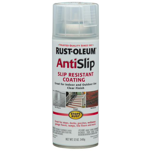 Image of Rust-Oleum Stops Rust AntiSlip Spray Coating, a spray can designed for providing anti-slip protection on surfaces.
