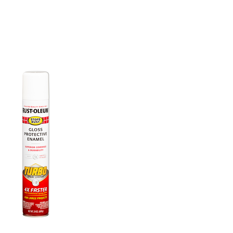 Rust-Oleum Stops Rust Protective Enamel with Turbo Spray System - High-performance spray paint offering superior protection against rust and corrosion, ideal for metal surfaces.