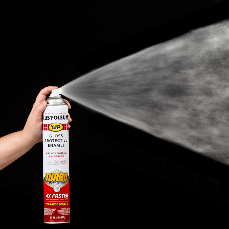 Rust-Oleum Stops Rust Protective Enamel with Turbo Spray System - High-performance spray paint offering superior protection against rust and corrosion, ideal for metal surfaces.