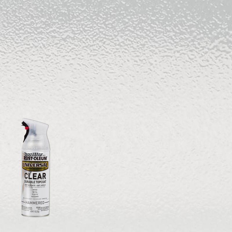 Rust-Oleum Universal Premium Clear Topcoat - 11 oz. Spray, providing a durable protective finish on any surface.
