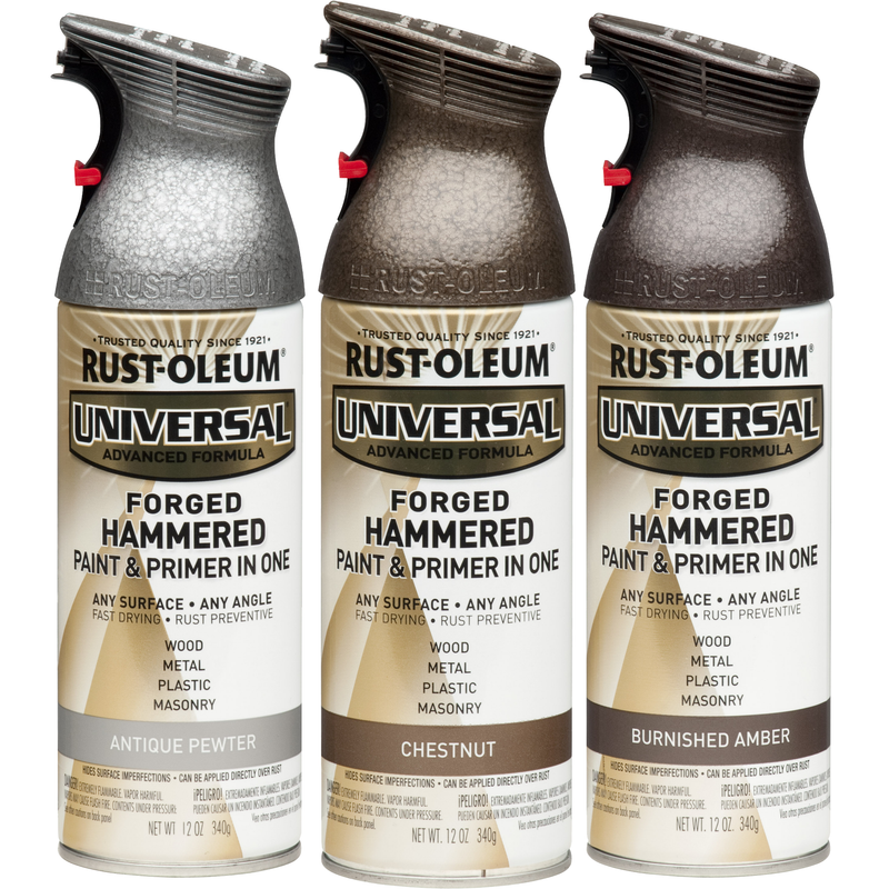 Rust-Oleum Universal Premium Metallic Spray Paint, versatile for any surface, featuring a durable, high-gloss finish.
