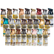 Rust-Oleum Universal Premium Metallic Spray Paint, versatile for any surface, featuring a durable, high-gloss finish.