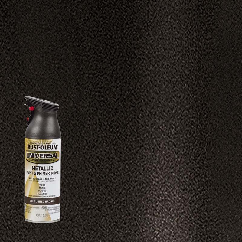 Rust-Oleum Universal Premium Metallic Spray Paint, versatile for any surface, featuring a durable, high-gloss finish.