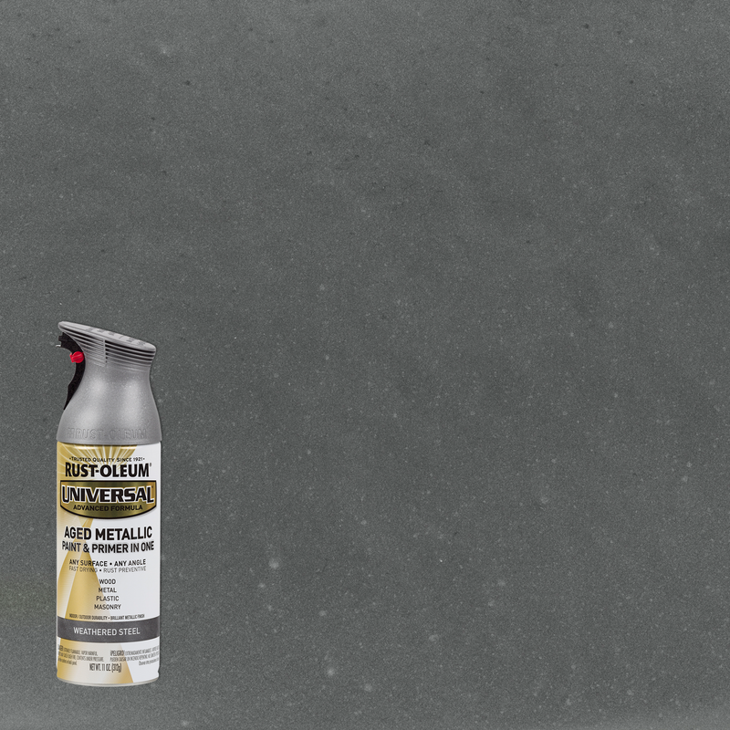 Rust-Oleum Universal Premium Metallic Spray Paint, versatile for any surface, featuring a durable, high-gloss finish.