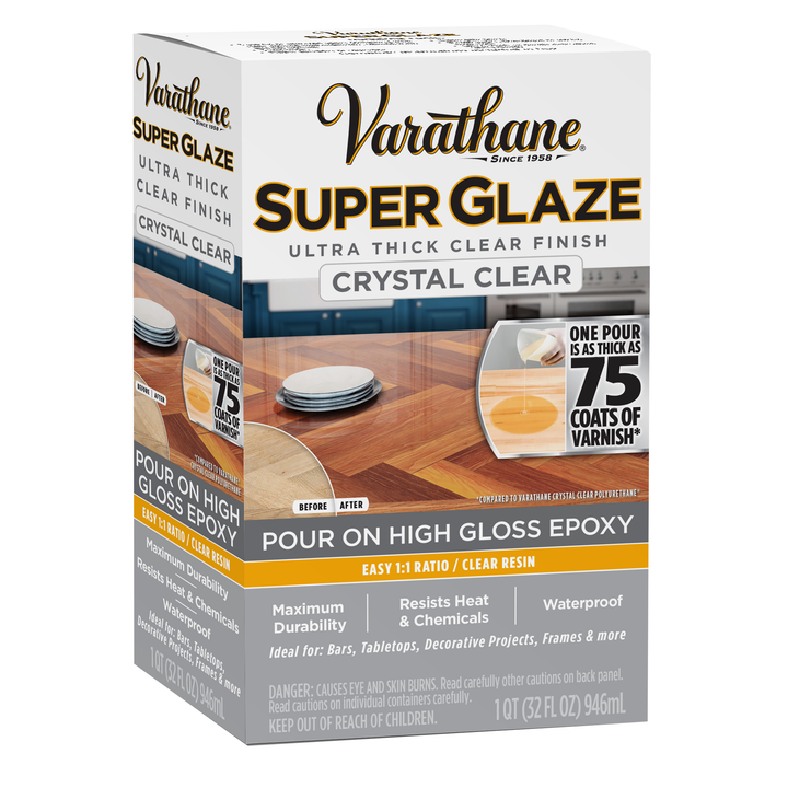 Varathane Super Glaze Ultra Thick Crystal Clear Finish Side 