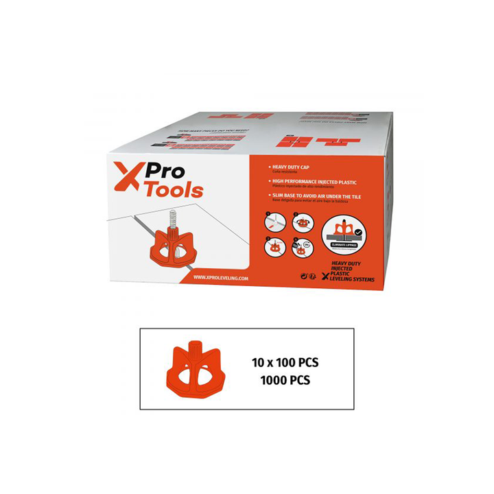 Xpro Leveling System Red Spin Caps Case of 1000