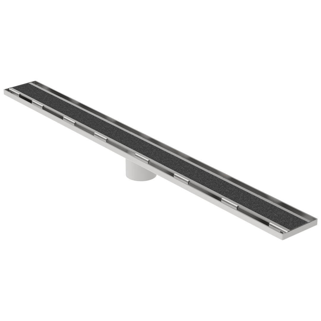 Guru Evolux Linear Tileable Drain & Strainer - Stainless Steel, sleek design, and superior drainage solution for modern bathrooms.