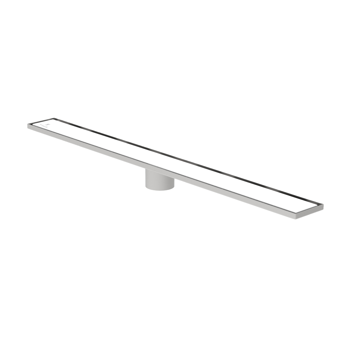 Guru Evolux Tempered White Glass Linear Drain & Strainer - Sleek and Modern Design for Efficient Drainage