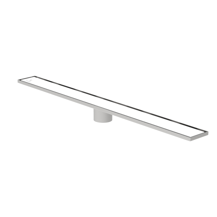 Guru Evolux Tempered White Glass Linear Drain & Strainer - Sleek and Modern Design for Efficient Drainage