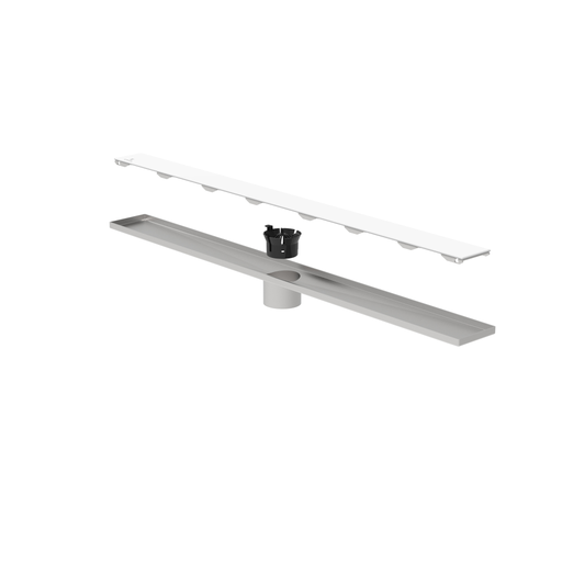 Guru Evolux Tempered White Glass Linear Drain & Strainer - Sleek and Modern Design for Efficient Drainage
