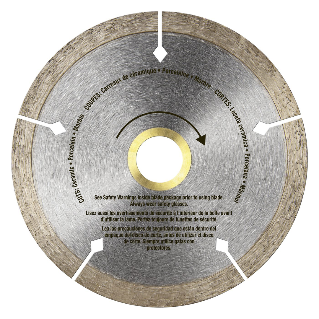 QEP Black Widow Diamond Blade for Ceramic, Porcelain, & Natural Stone, Back view
