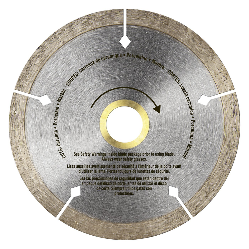 QEP Black Widow Diamond Blade for Ceramic, Porcelain, & Natural Stone, Back view