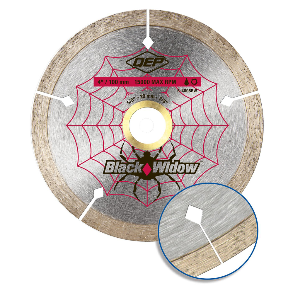 QEP Black Widow Diamond Blade for Ceramic, Porcelain, & Natural Stone
