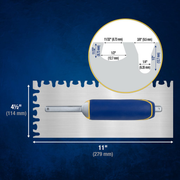QEP Comfort Grip Stainless Steel Euro Notch Trowel