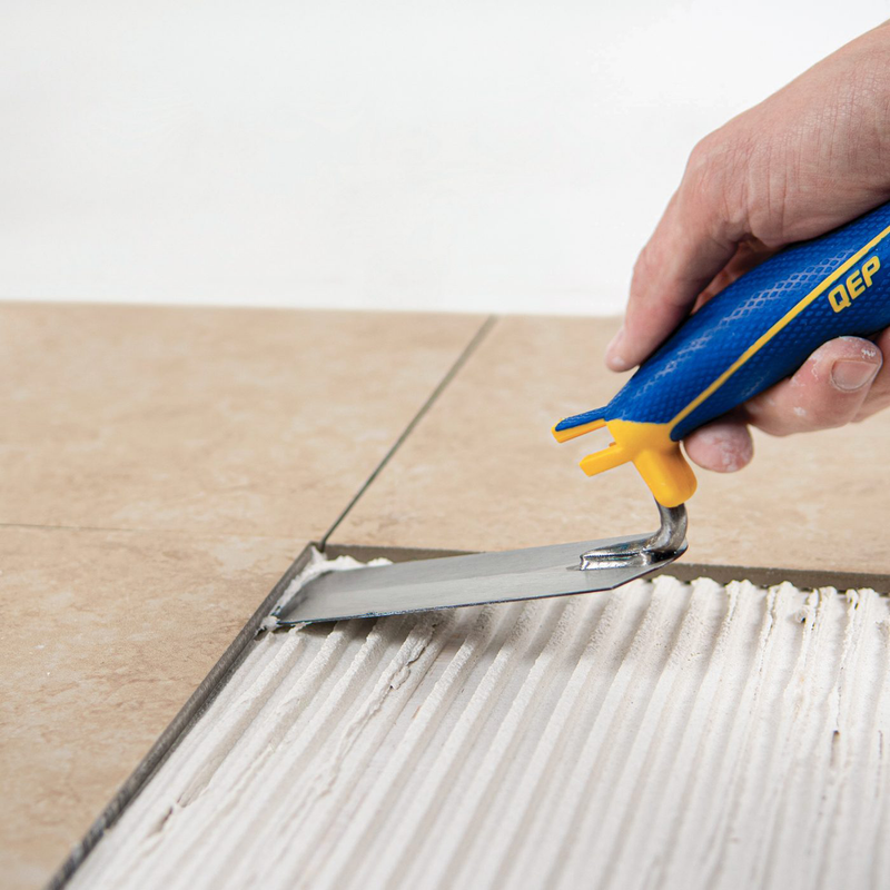 QEP Comfort Grip Margin Trowel Action Shot
