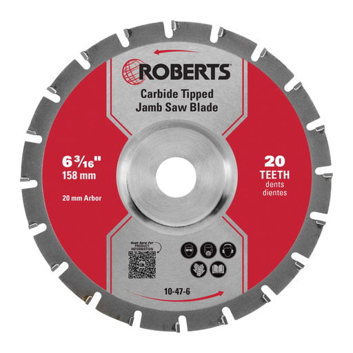 ROBERTS 6-3/16" 20-Tooth Carbide Tip Jamb Saw Blade