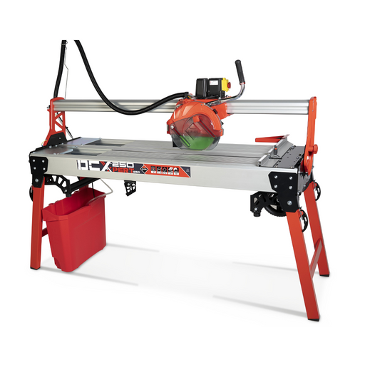 Side View of the RUBI DCX-250 XPERT Electric Tile Cutter for Ceramic, Porcelain, & natural stone