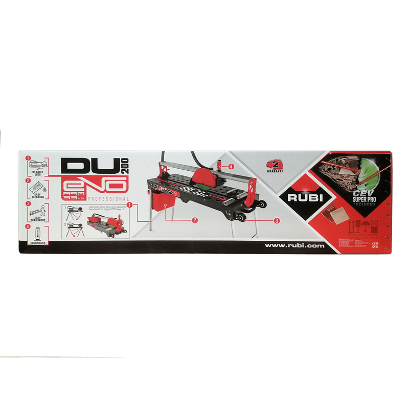 RUBI DU-200 EVO Wet Tile Saw Box, Front View