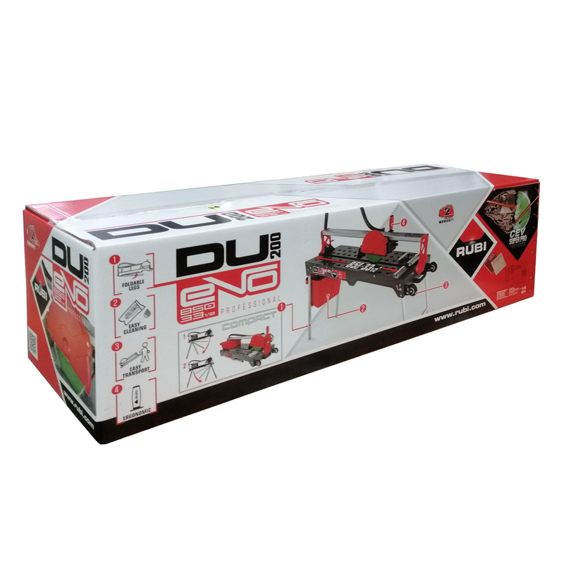 RUBI DU-200 EVO Wet Tile Saw Box, Side View