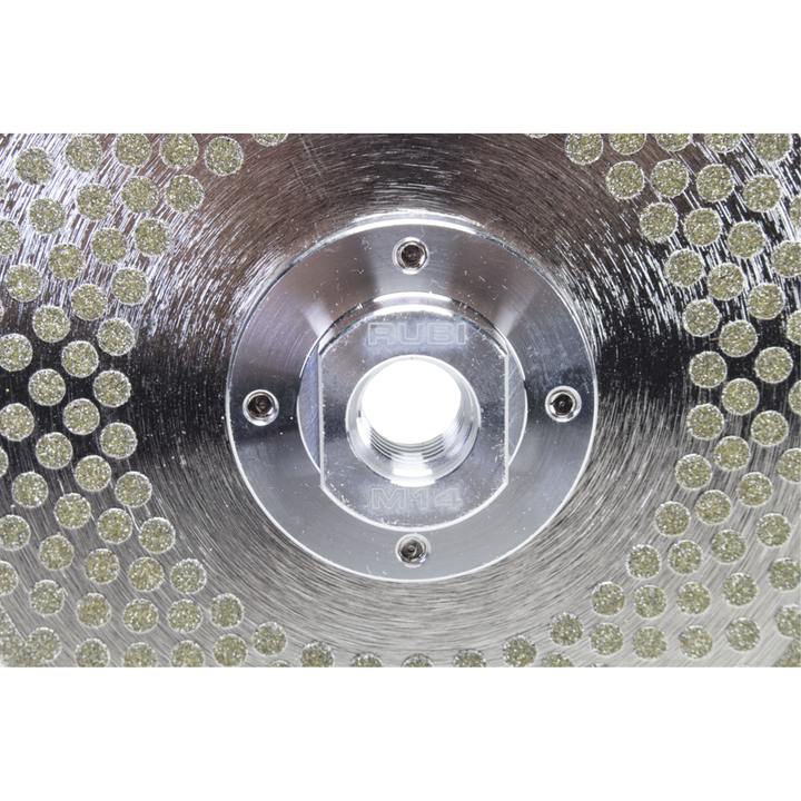 RUBI ECD Electrodeposited Diamond Blade – Cut & Roughing, Back Close-up
