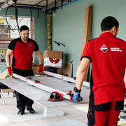 RUBI Ergonomic Large Format Tile Transport System carrying slab