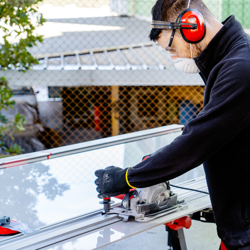 RUBI TC-125 G2 Circular Tile Saw Cutting Large Format Tile.
