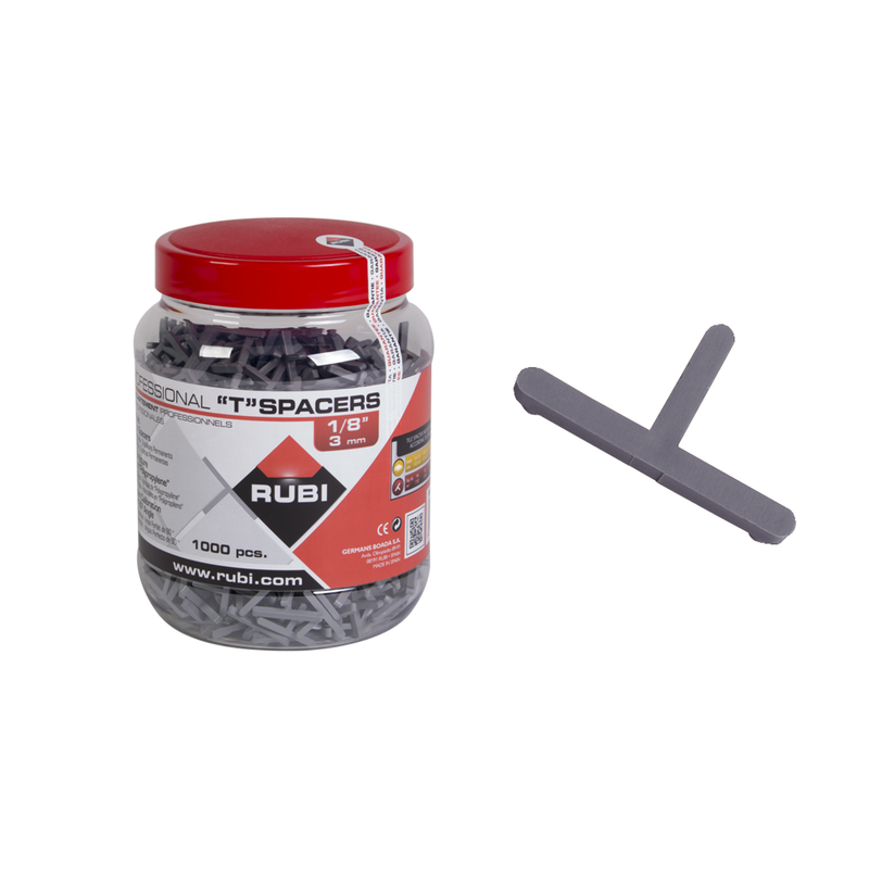 Rubi Tools 1/8" T Joint Tile Spacers, 1000pc Jar