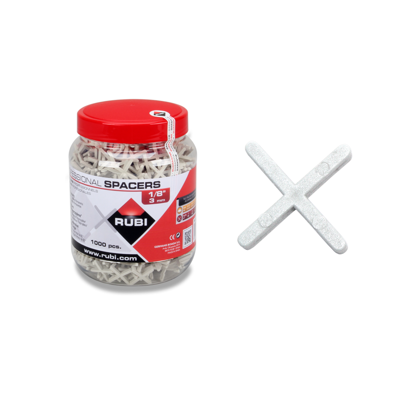 Rubi Tools 1/8" + Joint Tile Spacers, 1000pc Jar