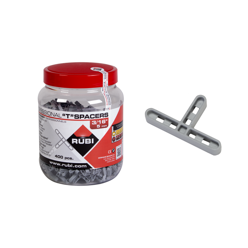 Rubi Tools 3/16" T Joint Tile Spacers, 400pc Jar