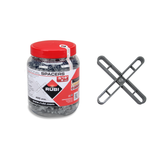 Rubi Tools 3/16" + Joint Tile Spacers, 400pc Jar