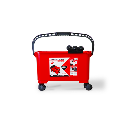 Rubi Tools RUBICLEAN TRIPLE SUPERPRO Wash Bucket - High-capacity wash bucket with triple roller system for efficient tile cleaning and maintenance.