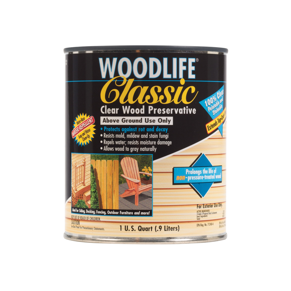 Rust-Oleum WOODLIFE Classic Clear Wood Preservative, 1 Quart