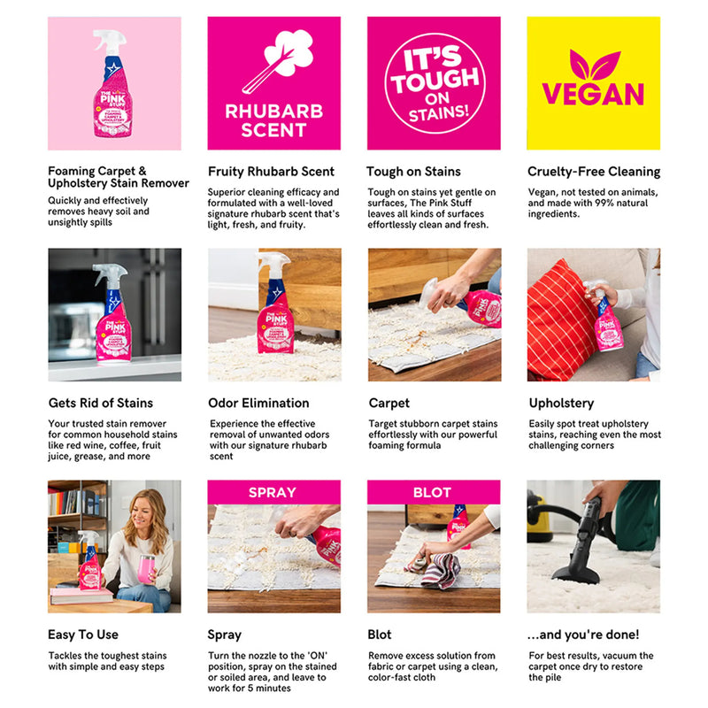 The Pink Stuff Miracle Foaming Carpet & Upholstery Cleaner